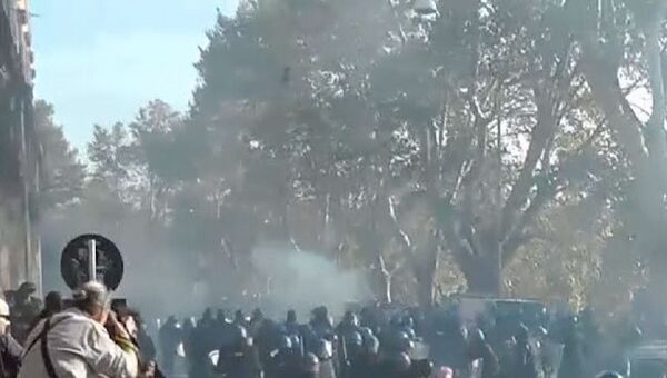 Полицейские газом и дубинками разгоняли протестующих в городах Европы