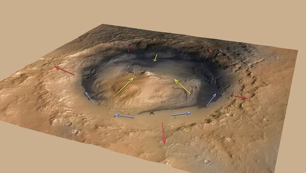 Карта ветров в марсианском кратере Гейл, составленная при помощи прибора REMS