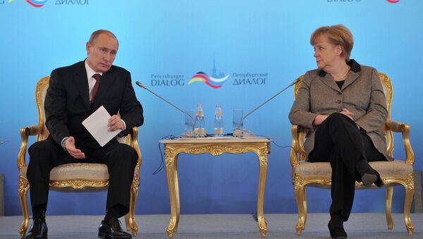 В.Путин и А.Меркель (слева направо)