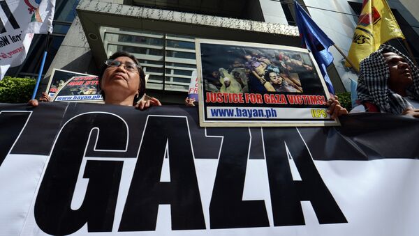 Акция протеста против военных действий в секторе Газа прошла в Маниле