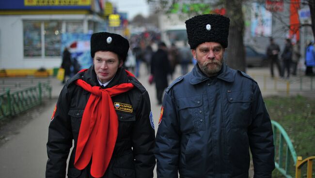 Патрули казачьих дружин появились в Москве. Архив