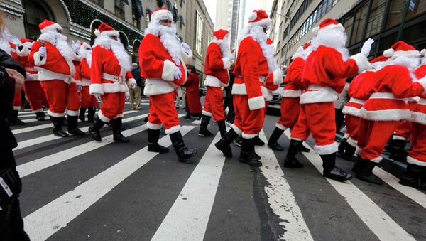 Парад Санта-Клаусов в Нью-Йорк
