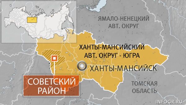 Советский район ХМАО. Карта