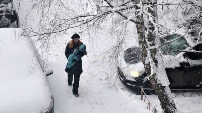 Сильный снегопад в Москве. Архив