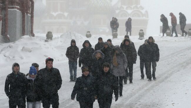 Сильный снегопад в Москве. Архив