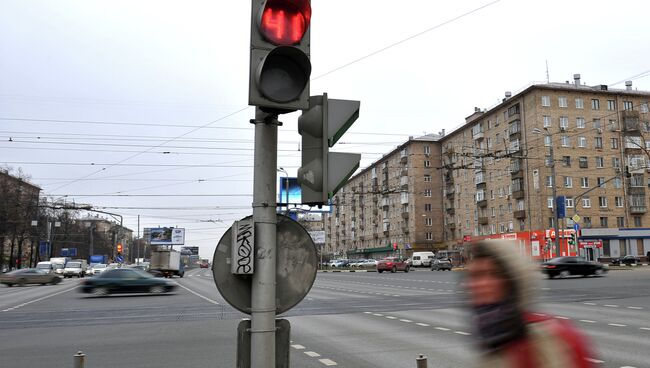 Вид на перекресток в Москве