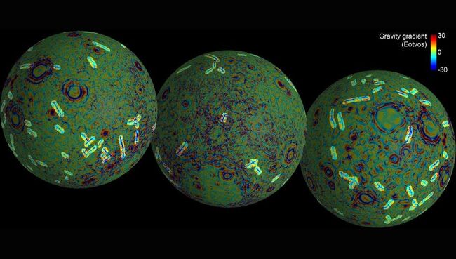 Линейные гравитационные аномалии на Луне