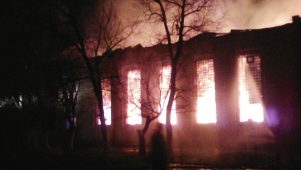 Пожар в Доме культуры в поселке Дергачи Саратовской области