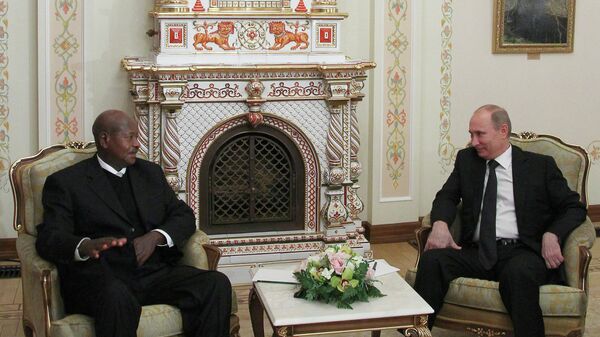 В.Путин на встрече с Й.Мусевени