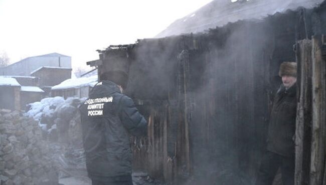 Пожар в жилом доме в Чите