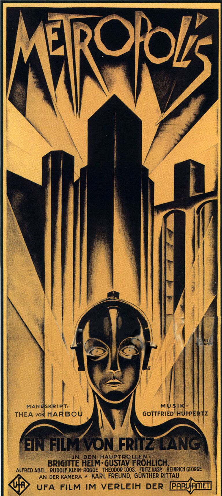 Постер немого художественного фильма 1927 года Метрополис (Metropolis)