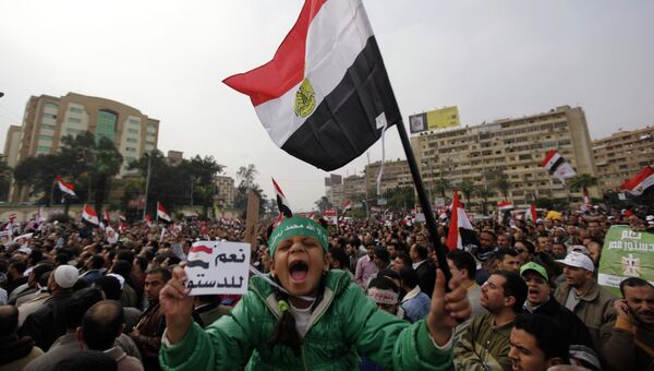 Сторонники президента Египта Мухаммеда Мурси на демонстрации в Каире