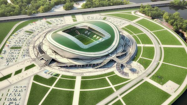 Макет будущего футбольного стадиона в Казани