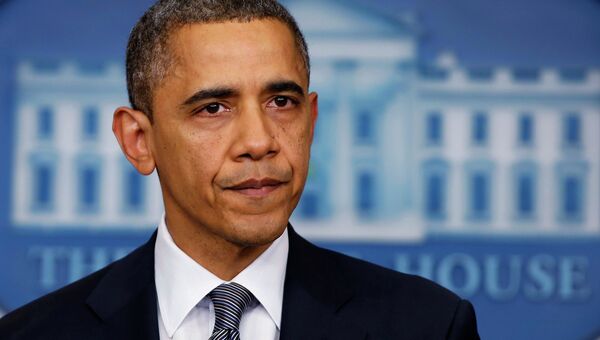 Барак Обама во время выступления в Белом Доме о стрельбе в школе