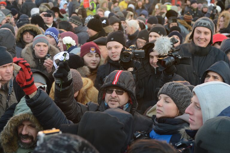 Участники акции протеста Марш свободы на Лубянской площади