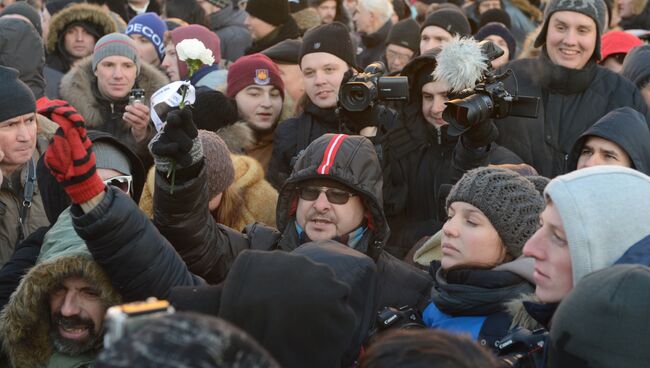 Участники акции протеста Марш свободы на Лубянской площади