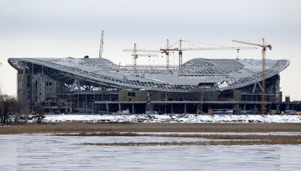 Строительство футбольного стадиона Рубин Парк Арена в Казани