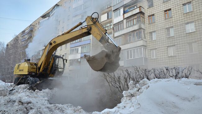 Авария на водопроводе в Барнауле