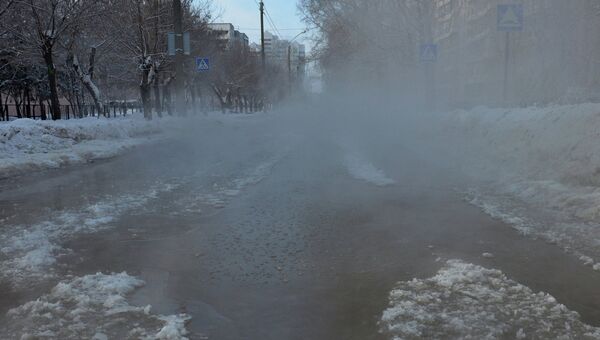 Авария на водопроводе в Барнауле
