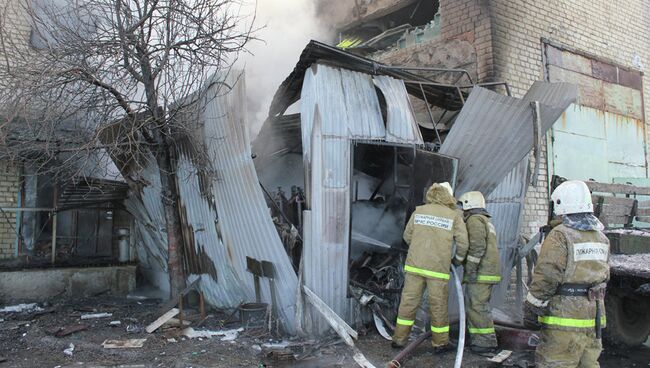 Пожар в магазине Салюты Поволжья в Саратове