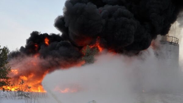 Пожар на битумном заводе в ХМАО