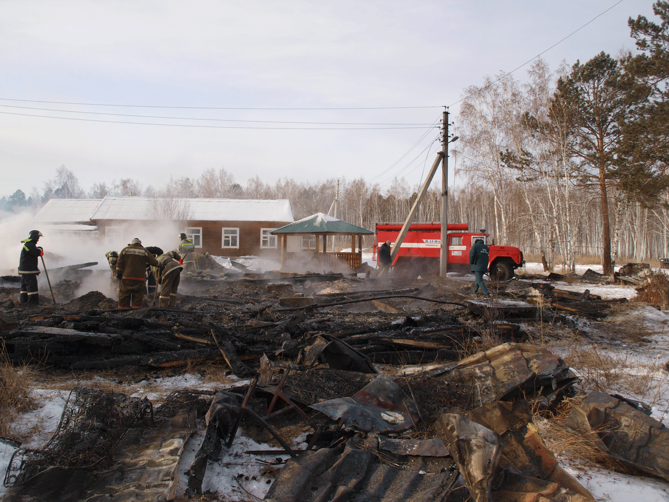 Последствия пожара в жилом доме Иркутской городской общественной организации инвалидов Прибайкальский исток