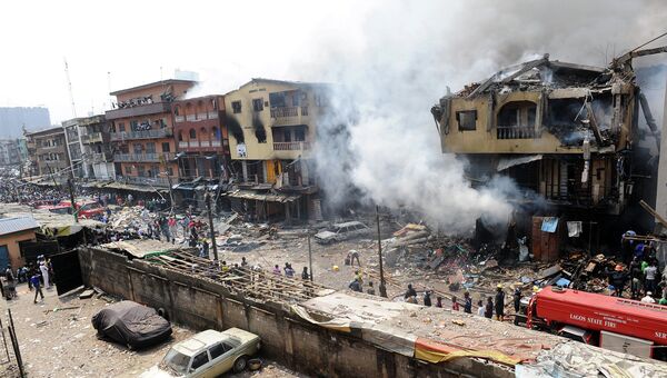Пожар в Лагосе, Нигерия 