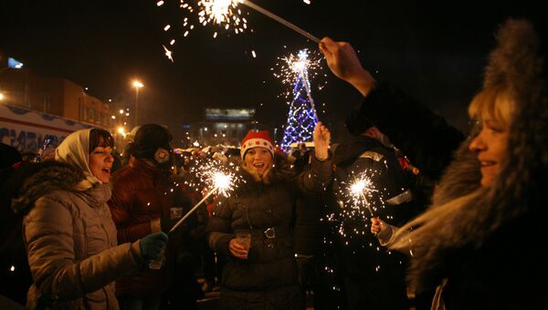 Встреча Нового года в Новосибирске, архивное фото