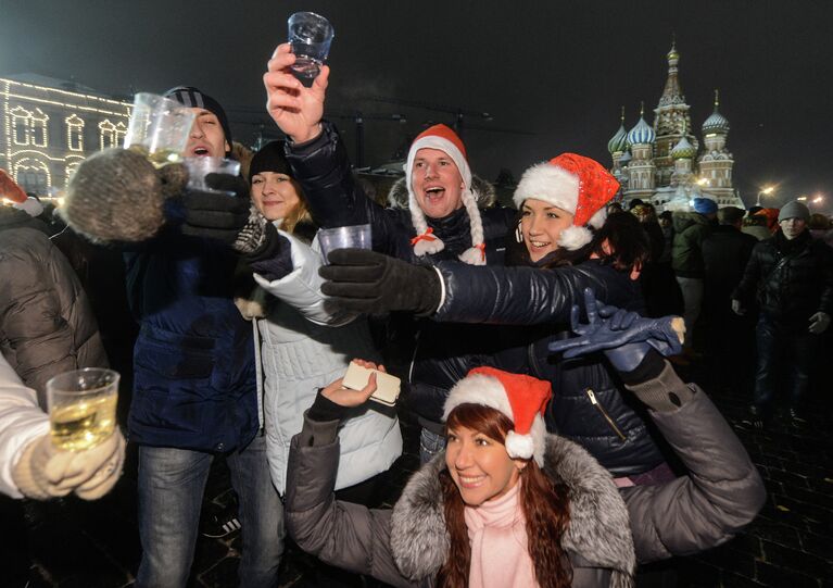 Празднование Нового года на Красной площади