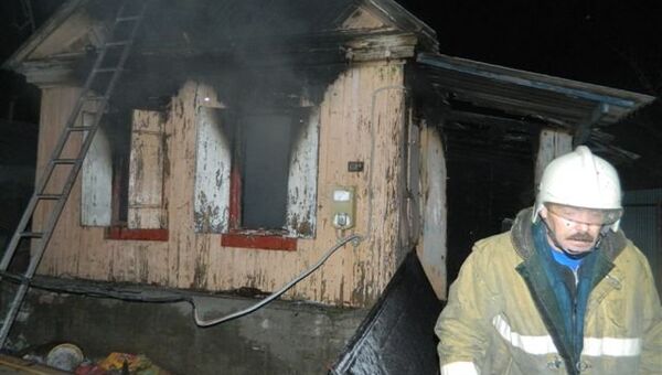 Пожар в частном доме в городе Калач-на-Дону 