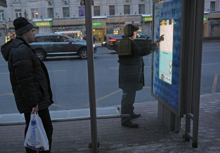 Работа интеллектуальных остановок в Москве