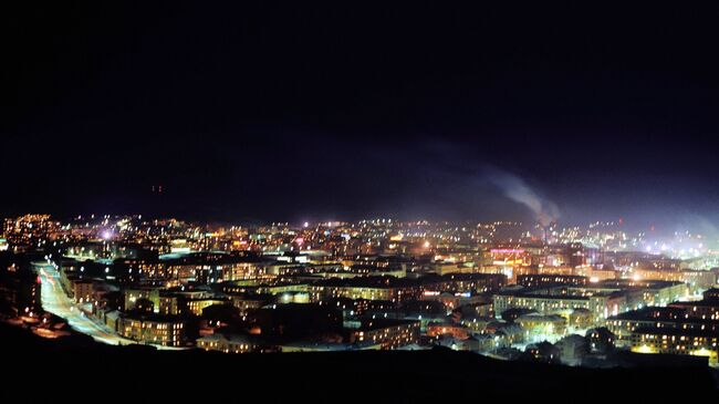 Полярная ночь в Мурманске. Архивное фото.