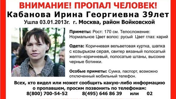Ирина Кабанова, найденная убитой в Москве
