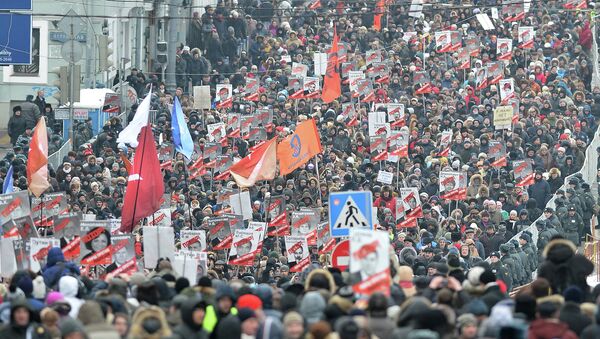 Марш оппозиции против антимагнитского закона в Москве