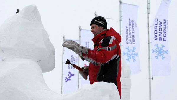 Чемпионат мира по снежной скульптуре в рамках Всемирного форума снега в Новосибирске