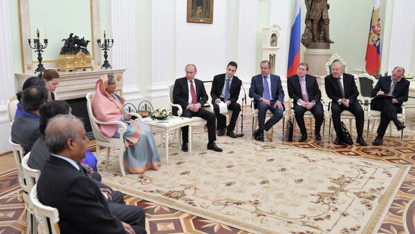 Встреча Владимира Путина с Шейх Хасиной в Кремле