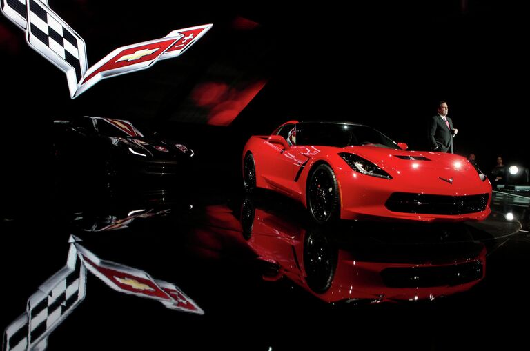 Автомобиль Chevrolet 2014 Corvette на автосалоне в Детройте, США