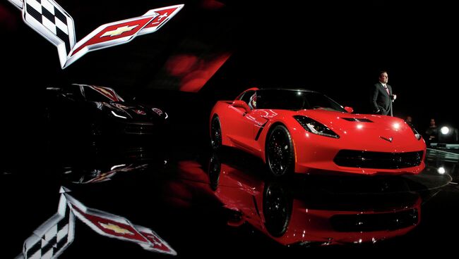 Автомобиль Chevrolet 2014 Corvette на автосалоне в Детройте, США