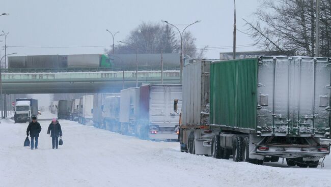 Затрудненное дорожное движение в Москве