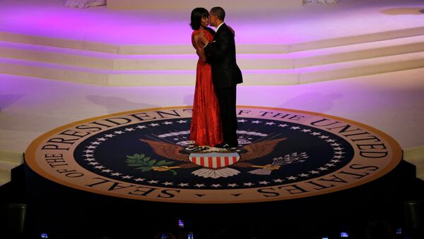 Барак и Мишель Обама на инаугурационном балу Главнокомандующего