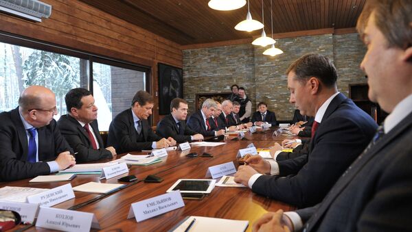 Встреча Д.Медведева с представителями парламентских фракций ГД