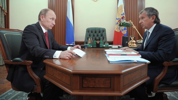 Встреча президента РФ В.Путина с И.Сечиным