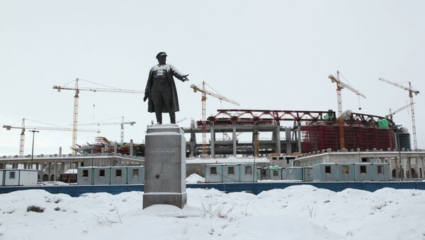 Строительство стадиона Зенит-арена в Санкт-Петербурге. Архивное фото