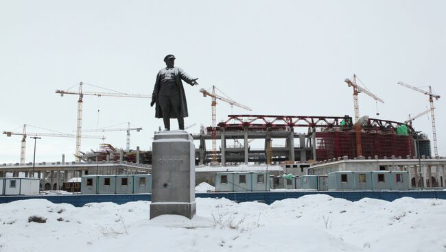 Строительство стадиона Зенит-арена в Санкт-Петербурге.
