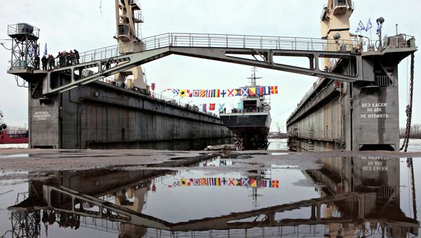 Спуск на воду корвета Бойкий в Санкт-Петербурге. Архивное фото
