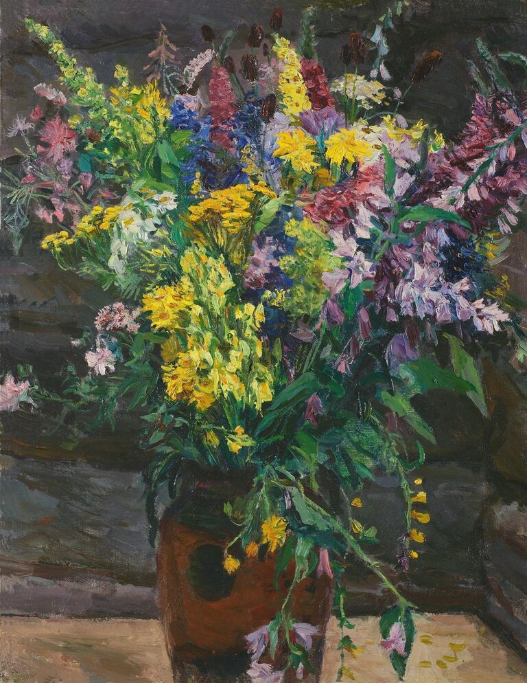 Аркадий Пластов. Лесные цветы. 1946 - 47 гг. х.м