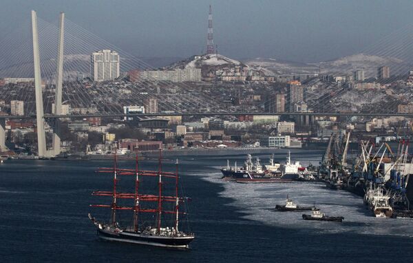 Прибытие барка Седов во Владивосток