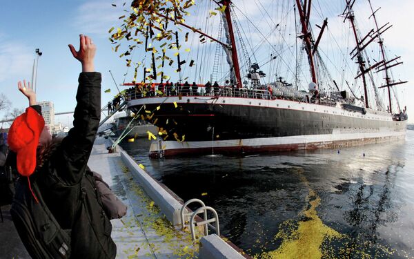 Прибытие барка Седов во Владивосток