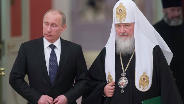 Президент России Владимир Путин и патриарх Московский и Всея Руси Кирилл. Архивное фото