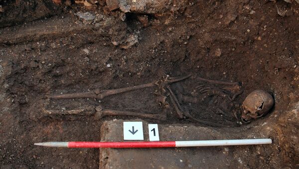 Останки короля Ричарда III, найденный во время раскопок в городе Лестер. Архив